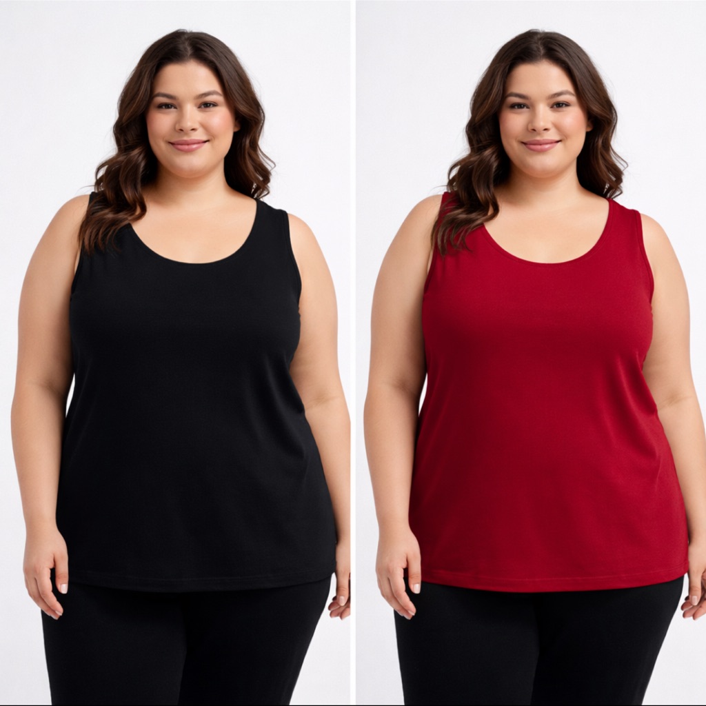 Praise Hymn Fashions Reversible Tank Top Black Red Ity Stretch Women’s Xl